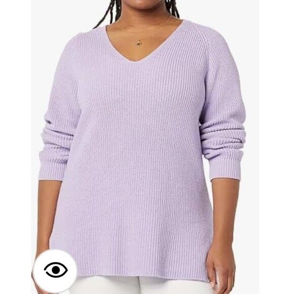 Good threads Lavender Tunic Sweater Womens M Nwt V Neck - Picture 1 of 5
